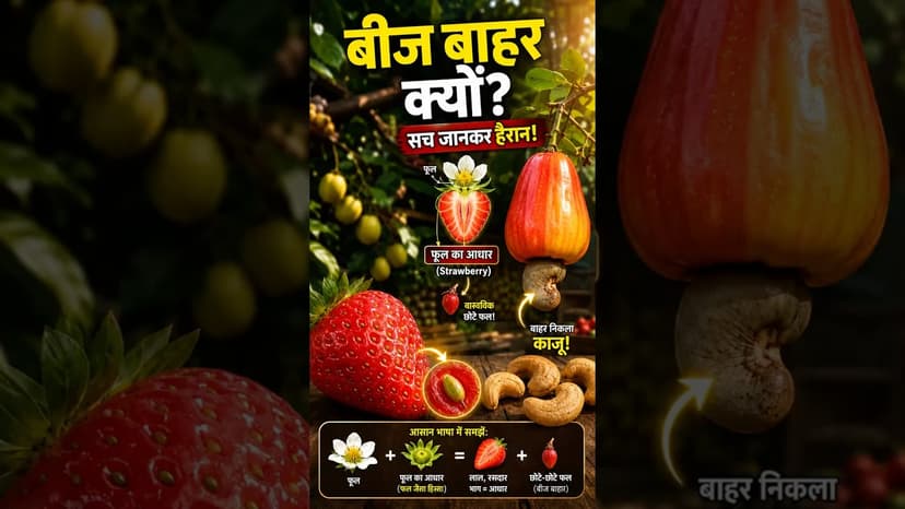 Strawberry Aur Cashew Ke Seeds Bahar Kyun Hote Hain? π± #viralshort #sciencefacts #ytshorts
